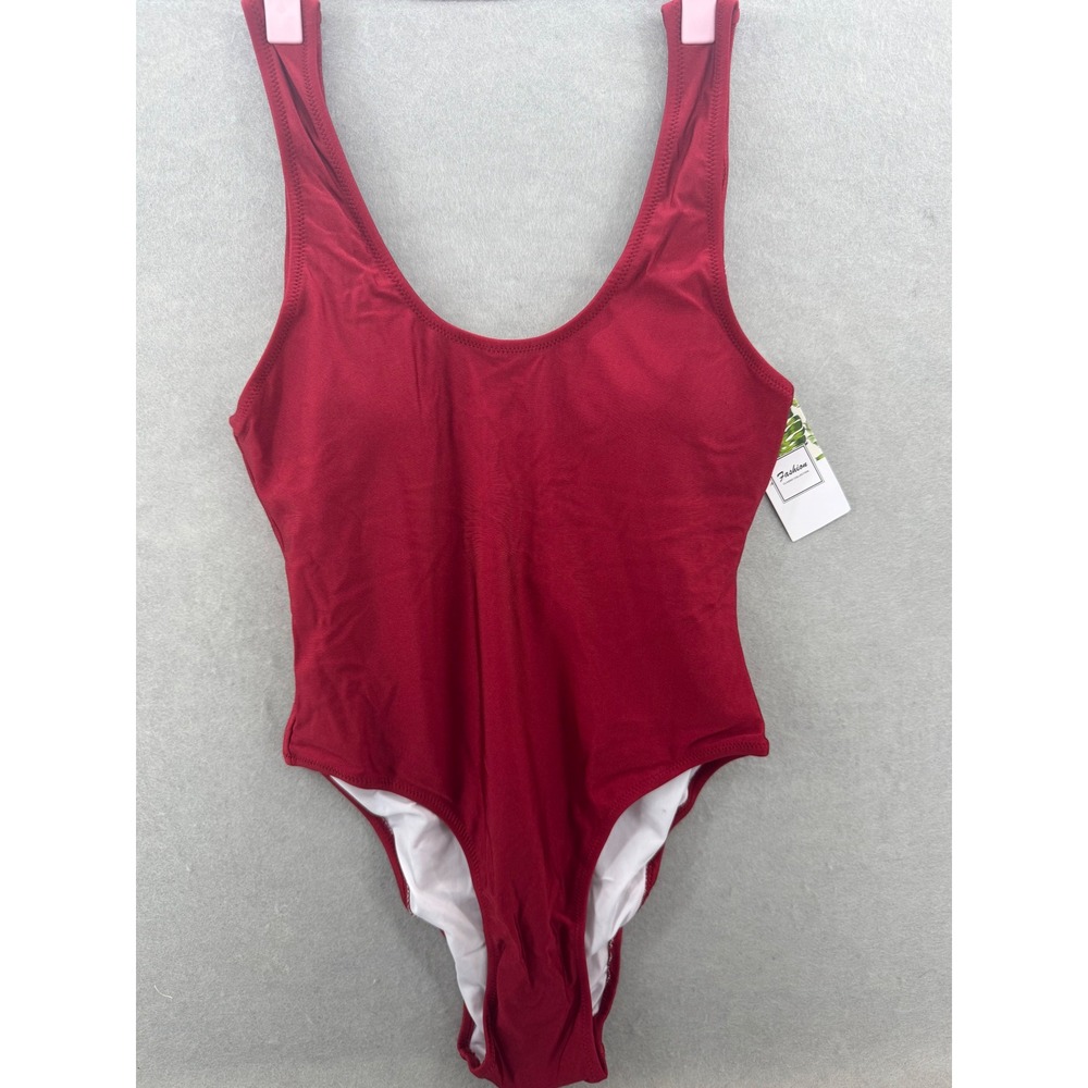 Classic Scoop-Back One-Piece Swimsuit - Red